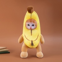 Bestseller transfrontalier Bibila Banana Pillow Peluche en polyester et coton PP 31cm-50cm, Poupée chat, Cadeau pour 0-24 mois, Unisexe, Fête