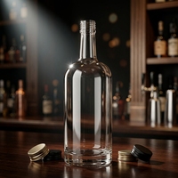 Botella de Vidrio de 750 ml con Tapa de Rosca, Botella Cilíndrica Roscada para Licor, Vodka, Ron, Ginebra