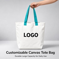 Sac fourre-tout en toile vierge personnalisable BunnyTote avec logo, toile épaisse et durable, avec poignée rembourrée confortable, sac à main