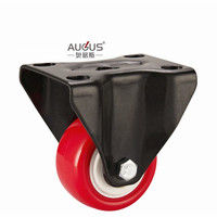 Roulettes pivotantes en PU rouge de 2, 2,5 et 3 pouces pour chariot de transport – Prix direct usine