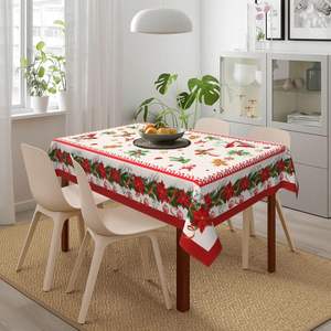 Venta al por mayor de fábrica Mantel de Navidad Decoraciones rectangulares de PVC para cocina Comedor Lavable a prueba de agua para hoteles - Product Image 4
