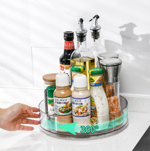 <span class=keywords><strong>Plateau</strong></span> tournant classique en plastique transparent moulé par injection pour épices, organisateur de comptoir de cuisine - Product Image 5
