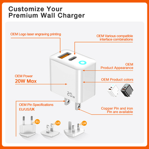 Biểu Tượng Tùy Chỉnh 20W 65W Loại C Sạc Nhanh Pd 3.0 EU Anh Chúng Tôi Cắm USB C Adapter Cho <span class=keywords><strong>iPhone</strong></span> 13 Cho Apple Sạc Điện Cho <span class=keywords><strong>iPhone</strong></span> 13 - Product Image 3