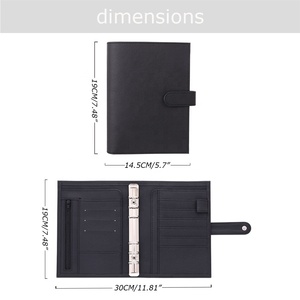 Yihe Meilleure Vente 8 Couleur <span class=keywords><strong>Litchi</strong></span> Cuir 30MM 6 Anneau A6 Budget Cash Binder Portefeuille Avec Cash Farce Enveloppes Disponibles - Product Image 4