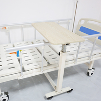 Table de lit mobile de luxe réglable avec plateau en bois et roulettes pour ordinateur portable, idéale pour la maison et l'hôpital