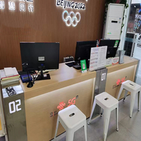 Table de service de magasin de téléphone portable en bois sur mesure, comptoir de réception, caisse de caisse