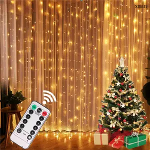 Diwali crismas Colorful led copper wire string 8 functions usb curtain lights Christmas decoration sky full of stars lights