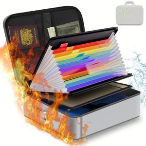 Sac de rangement sécurisé OEM portable, ignifuge et étanche, avec serrure, pour documents importants – Boîte à documents ignifuge - Product Image 1