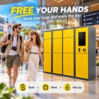 Armoire de rangement pour bagages de grande capacité, jaune, multi-compartiments, pour terminal de bus