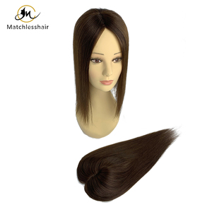 Topper pour femmes populaire, <span class=keywords><strong>cheveux</strong></span> Remy double trame, couleur brune courte, topper mono 5*5 avec PU, facile à porter, topper de <span class=keywords><strong>cheveux</strong></span> mono - Product Image 6