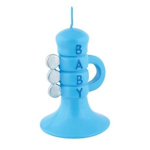 Candele per Bambini a Forma di Tromba H75 MM Blu Cielo - Product Image 1