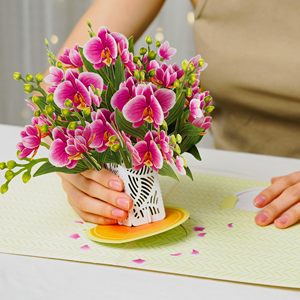 Biglietti d'auguri <span class=keywords><strong>Pop</strong></span>-Up di carta a grandezza naturale Bouquet di fiori 3D Popup - Product Image 4