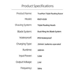Японская технология, портативная электробритва для мужчин, с тройным лезвием, с батарейным питанием для бритья лица и бороды для домашнего автомобиля/гаража - Product Image 6