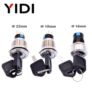 2 3 vị trí 1no1nc 2no2nc 3-pin dừng khẩn cấp quay Chốt đẩy nút chuyển đổi 16mm 19mm 22mm thép không gỉ Phím chuyển đổi - Product Image 1