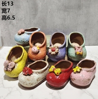 Chaud coréen mignon petites chaussures en céramique Pot de plante succulente dessin animé en trois dimensions
