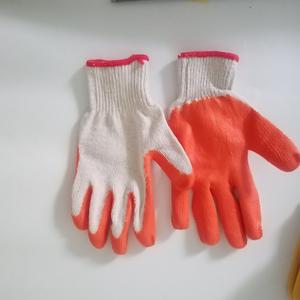 Gants de travail en coton rouge <span class=keywords><strong>SID</strong></span> 10G, confortables, pour travaux lourds, paume enduite de latex, revêtement en caoutchouc, gants de sécurité, taille unique - Product Image 2