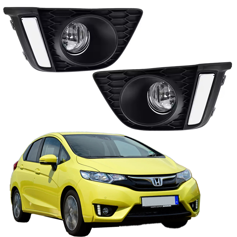 Autoparts360 Chrome Fog Light Assembly With Bezel – Fits 2015-2017 Honda Fit / Jazz Hatchback – H8 Halogen – DOT/SAE