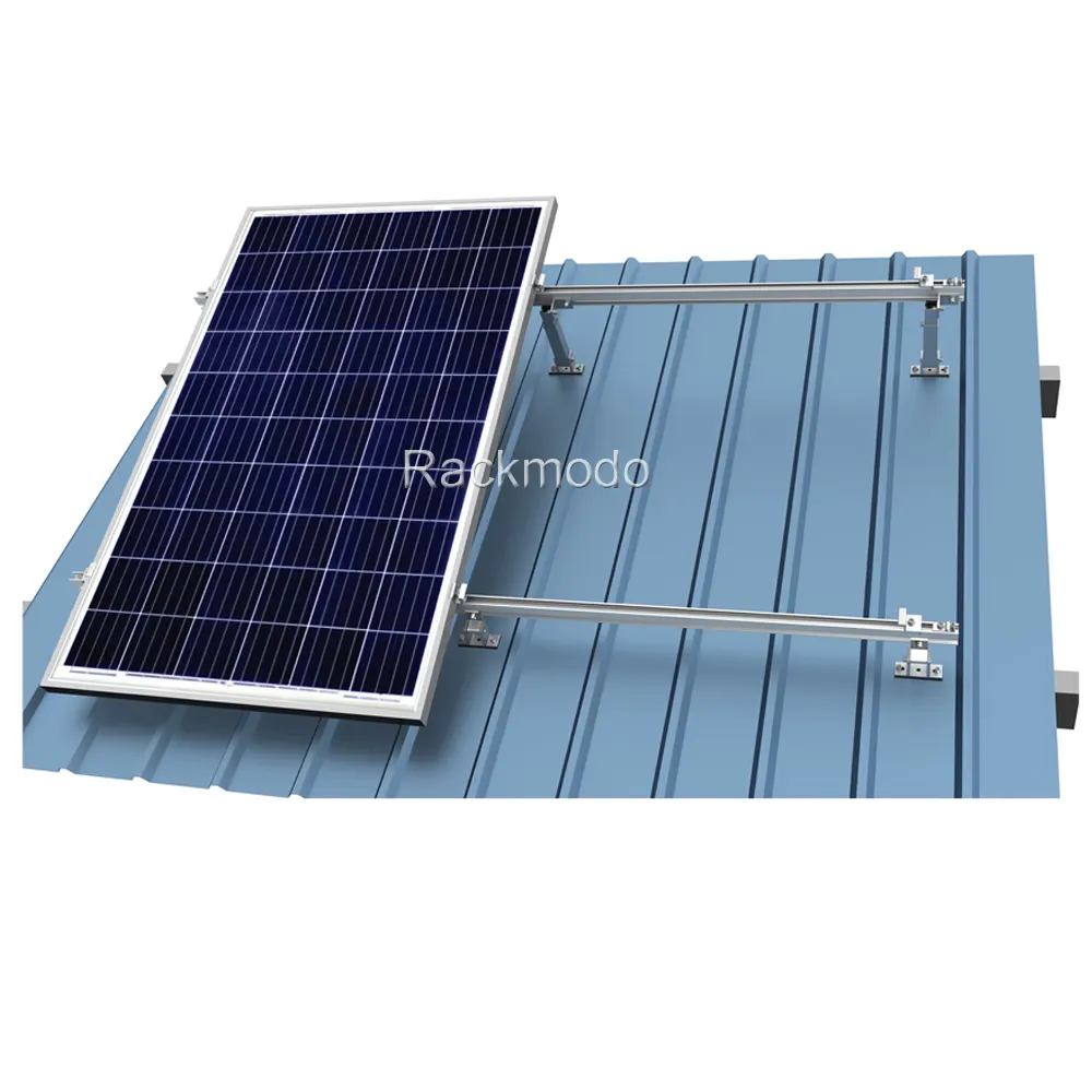 Custom Adjustable Tilt PV Racking Adjustable Front Rear Leg Mount Flat Roof Solar Panel System Mounting Bracket