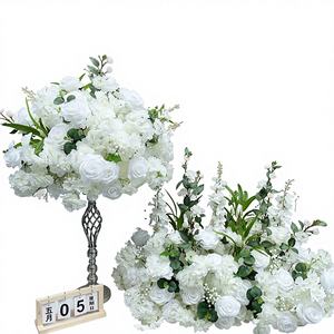 SMOOTH - Centro de Mesa de Bolas de Flores Artificiales de Seda Verde y Blanca de 50 cm, Personalizado, en Oferta, para Decoración de Bodas y Eventos - Product Image 1