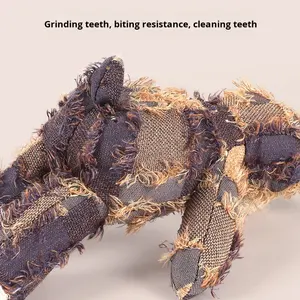 Yüksek kaliteli Denim peluş köpek çiğnemek oyuncak sağlam interaktif oyun sıkıntı kabartma toksik olmayan çevre dostu diş çıkarma yardım köpekler için - Product Image 3