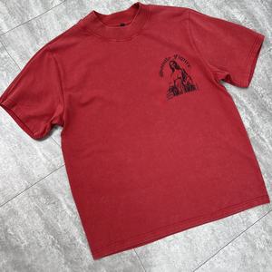 Summer Streetwear Digital Print Drop Shoulder Shirt <b>Mock</b> Neck Oversized T Shirt Heavyweight Cotton Graphic T-shirts Pour Hommes - Product Image 2