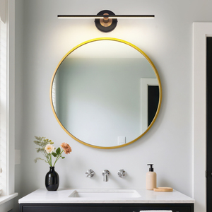 Minimalist Black Aluminum <b>LED</b> Wall Lamp 3500K Warm White Rectangular Shade Bathroom Mirror <b>Light</b> 25000H Lifespan - Product Image 2