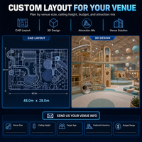 Structure de jeu intérieure avec toboggan certifiée CE ASTM, coloris orange et jaune, avec chute et piscine à balles pour centres sportifs