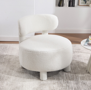 Fauteuil en bois de luxe moderne avec revêtement en tissu, confortable et moelleux, pour salon et chambre à coucher, chaise de détente pour la maison et l'appartement - Product Image 1