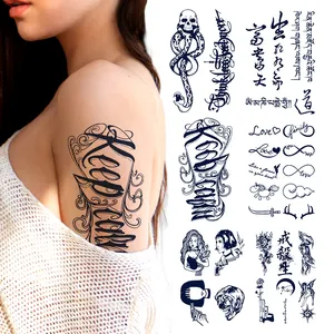 맞춤형 성인 남자 여자 작은 방수 꽃 한자 기하학적 모양 이미지 반영구적 주스 문신 스티커