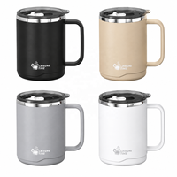 Mug à café en acier inoxydable 304 à double paroi isolé, tasse de bureau avec couvercle et infuseur à thé