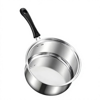 Ensemble de casseroles et d'ustensiles de cuisine en acier inoxydable écologique avec couvercle en verre, design classique, compatible gaz et induction, pour un usage domestique