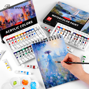 Panwenbo 6ml/0.2oz 24 couleurs vives artistes professionnels peinture à l'aquarelle ensemble non toxique artistes aquarelle tube peinture - Product Image 6
