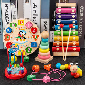 COMMIKI Jouet <span class=keywords><strong>en</strong></span> <span class=keywords><strong>Bois</strong></span> d'Éveil pour Bébés, Labyrinthe de Perles, <span class=keywords><strong>Xylophone</strong></span> et Horloge – Ensemble Éducatif Musical et Cognitif pour Tout-Petits - Product Image 2