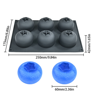 Stampo in Silicone 3D AK a 6 Cavità per Cake Pops a Forma di Mirtillo, Gelato alla Frutta, Cioccolato, Mousse e Dolci - Product Image 3