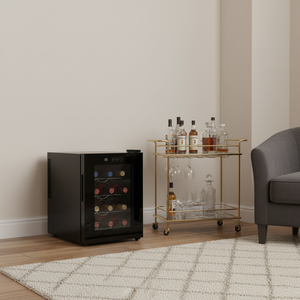 Enfriador de Vino de Lujo para <span class=keywords><strong>12</strong></span> <span class=keywords><strong>Botellas</strong></span>, Refrigerador de Vino Independiente Grande para Vino Tinto, Blanco, Champán y Espumoso - Product Image 3