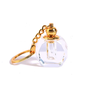 Wholesale High Quality Crystal Glass Keychain Perfume Bottle Custom Luxury 3ml Crystal Perfume Bottle Keychain