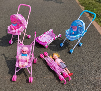 EN STOCK pas cher en plastique 18 pouces belle poupée rose coulissante meubles bébé poupée poussette pour les filles
