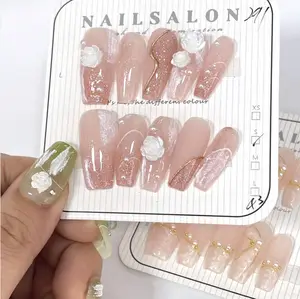 Ongles faits à la main fournisseur en gros envoi gratuit sac à outils presse de luxe sur les ongles fournisseurs 10 clous en 1 sans cruauté