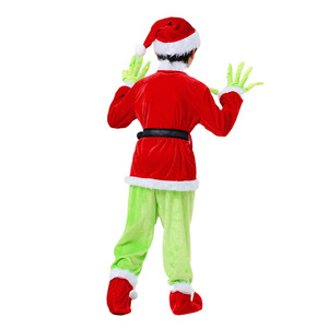 Costume de monstre poilu vert explosif de <span class=keywords><strong>Halloween</strong></span>, <span class=keywords><strong>Grinch</strong></span>, Père Noël avec pantalon, vêtements de jeu en gros - Product Image 4