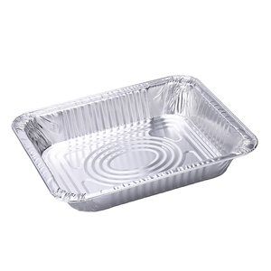 Heavy-Duty Disposable Rectangle Aluminum <b>Foil</b> Food <b>Container</b> Baking Tray 200ml Oven Safe for Microwave Grill Restaurant Catering - Product Image 1