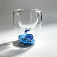 Tasses à café en verre à paroi simple/double, design moderne et luxueux, personnalisées, 250/350/450 ml, écologiques, avec dessin animé 3D