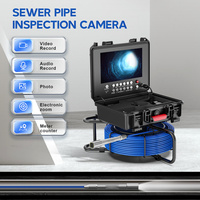 Caméra d'inspection des canalisations 512 Hz 1080P avec écran IPS 9 pouces auto-nivelant, compteur de distance 50 m, vidéo IP68