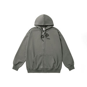 <b>Mens</b> <b>Hoodies</b> Sweatshirts Custom Logo Full Zip-Up High Quality French Terry 3D Puff Print Oversized Unisex <b>Hoodies</b> Wholesale - Product Image 2