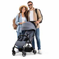 Poussette bébé 3 en 1 en alliage d'aluminium personnalisable OEM, pliage en un clic, système de voyage léger pour la maison et l'extérieur