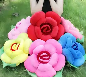 도매 장미 베개 쿠션 발렌타인 데이 선물 OEM/ODM 박제 동물 장난감 어린이를위한 꽃 모양 인형 베개 선물