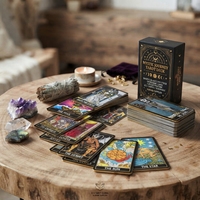 Cartes Oracle personnalisées de haute qualité avec logo estampé à l'or, bords dorés de luxe, cartes de tarot avec boîte magnétique