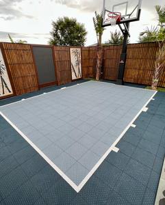 Campo da basket fai-da-te rosso e nero 20x25 per giardino - Assorbimento degli urti, drenaggio dell'acqua e durata superiore a 10 anni - Product Image 3