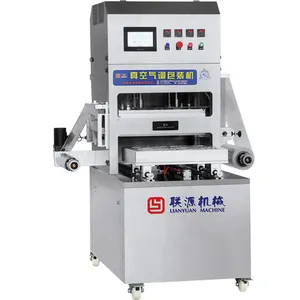 LY-350 Semi-Automatic Food Meal Round container Tray Modified Atmosphere Sealing Packing Machine in map factory price