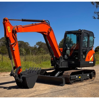 Mini-excavatrice compacte DX60E pour entrepreneurs individuels, corps léger, travaux de terrassement de petite envergure