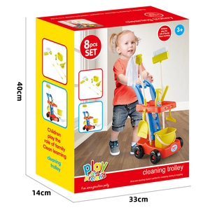Jeu de rôle pour enfants, <span class=keywords><strong>chariot</strong></span> de ménage, <span class=keywords><strong>balai</strong></span>, pelle à poussière, outils de nettoyage, <span class=keywords><strong>chariot</strong></span>, <span class=keywords><strong>jouet</strong></span> de ménage - Product Image 4